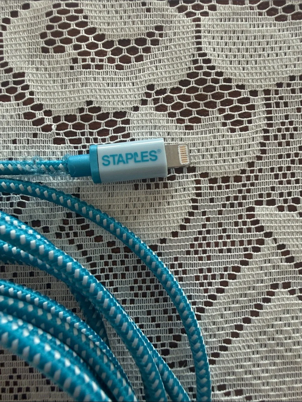 Staple Braided USB-A to Lightning Cable — Teal Blue